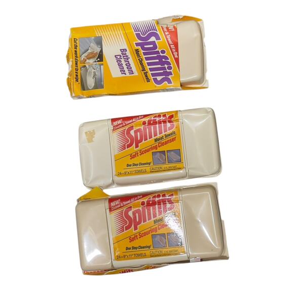 Vintage 1988 Spiffits Cleanser Towels Soft Scouring Bathroom Cleanser Wipes New - Picture 1 of 7